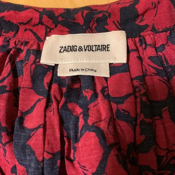 ZADIG‎ & VOLTAIRE Tink Bico Flowers Blouse in Bordeaux - Picture 10 of 13